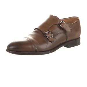 Mens SuitSupply Double Monk Strap brown dress shoes